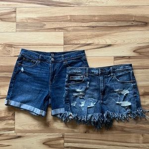 Gap Denim Shorts - Lot of 2- Blue Factory Distressed 29R 3” Short, Rolled Cuff